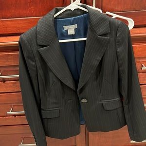 Ann Taylor sz 2 black w blue pinstripe blazer